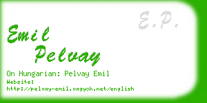 emil pelvay business card